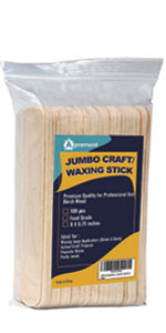 100 Piece Large Jumbo Wooden Craft Sticks (6" x 3/4"), Premium Natural Organic Wood for Waxing, Craf | Amazon (US)