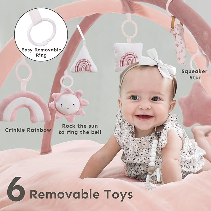 5-in-1 Thick & Plush Play Gym, Convertible Stage-Based Developmental Activity Gym & Play Mat from... | Amazon (US)