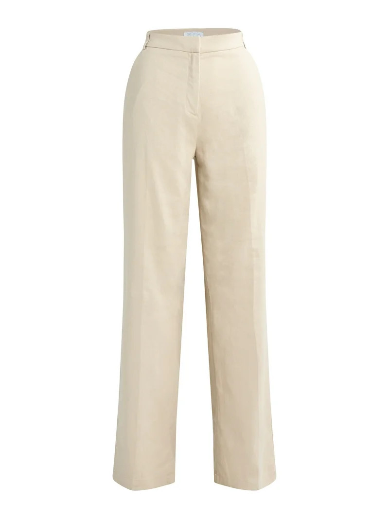 Sofia Jeans Women's and Women's Plus Linen Blend Wide Leg Pants, 32" Inseam, Sizes 0-28W | Walmart (US)