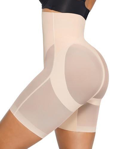 SHAPELLX Shapewear Tummy Control Waist Cincher Girdle Butt Lifting Shorts for Women Plus Size Slimmer Shapewear Shorts Beige | Amazon (US)