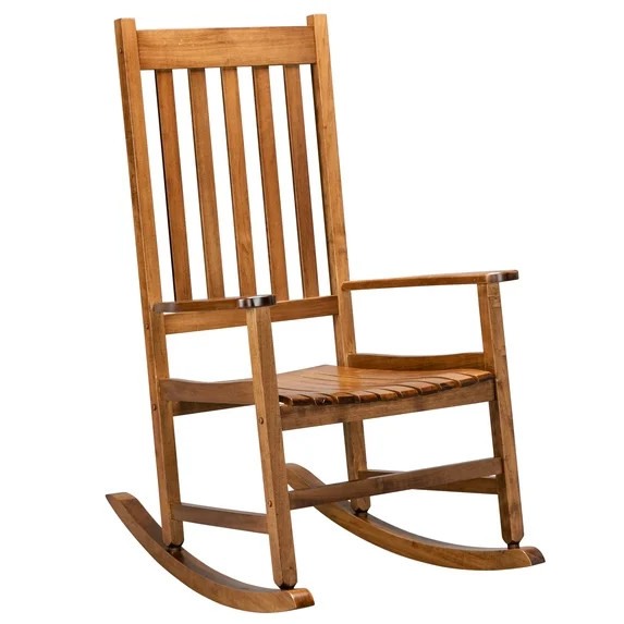 Ktaxon Wooden Rocking Chair, Wood Rocker w/ Armrest and High Back for Home and Garden, Deck Terra... | Walmart (US)