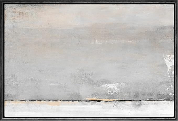 SIGNWIN Framed Canvas Print Wall Art Pastel Gray Yellow Watercolor Landscape Abstract Shape Illus... | Amazon (US)