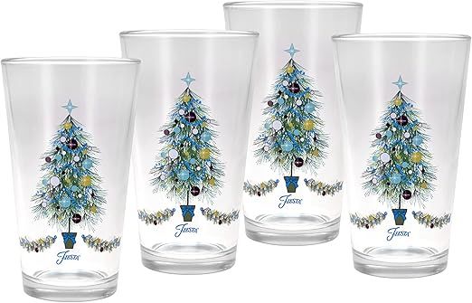 Officially Licensed Fiesta Holiday 16-Ounce Tapered Cooler Glass, Set of 4 (Blue Christmas Tree) | Amazon (US)