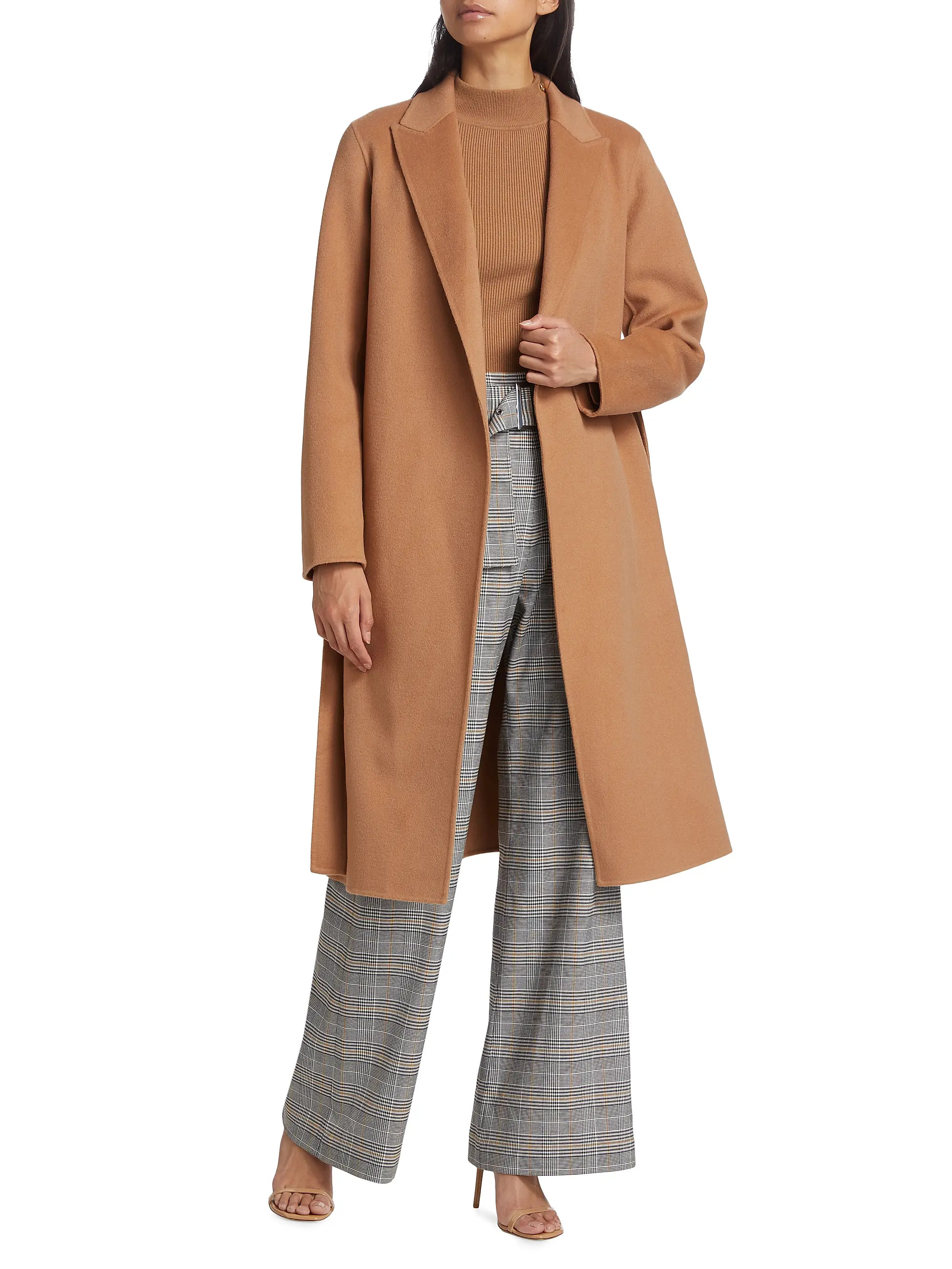 Nora Belted Wool-Blend Wrap Coat | Saks Fifth Avenue