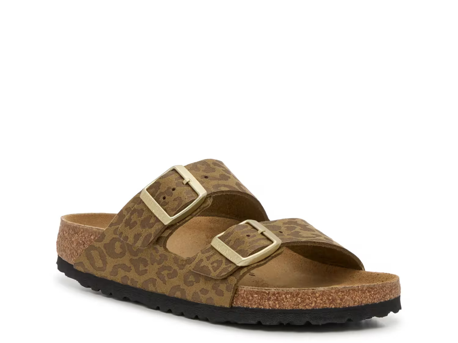 Birkenstock Arizona Slide Sandal | Women's | Olive Green Leopard Print | Size EU 36 / US Womens 5-5.5 / Mens 3-3.5 | Sandals | Footbed | DSW