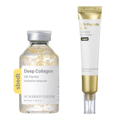 SUNGBOON EDITOR Double firm-looking-looking/Plump-looking Eye Care Duoㅣ Deep Collagen Silk Peptide Intensive Ampoule & Silk Peptides EGF Intensive Eye Cream l Korean Skincare Gift Set for women | Amazon (US)