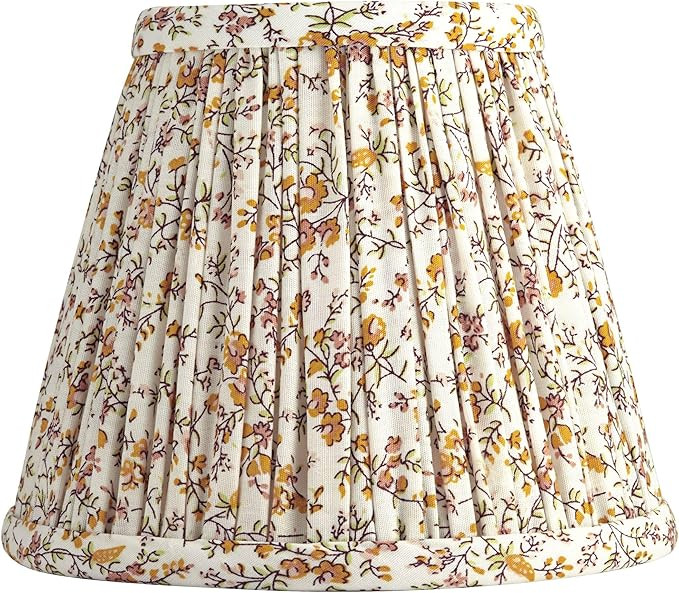 Springcrest Nelle Goldenrod Floral Pleated Lamp Shade 3.5x6x5 (Clip-On) - Springcrest | Amazon (US)