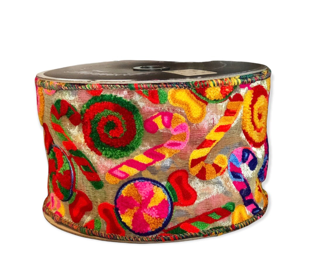 Embroidered Candies 4 Farrisilk Ribbon Christmas Candy - Etsy | Etsy (US)