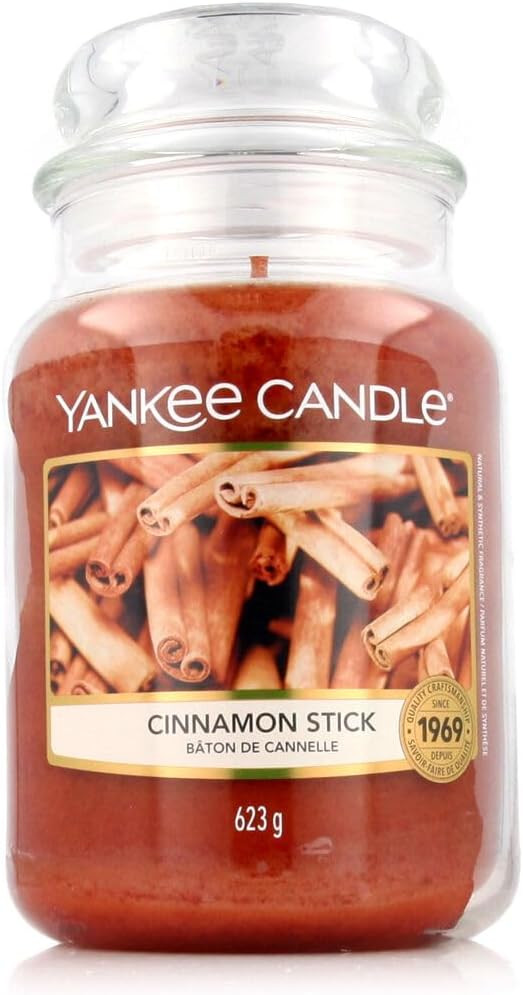 Yankee Candle Cinnamon Stick Scented, Classic 22oz Large Jar Single Wick Candle, Over 110 Hours of Burn Time | Amazon (US)