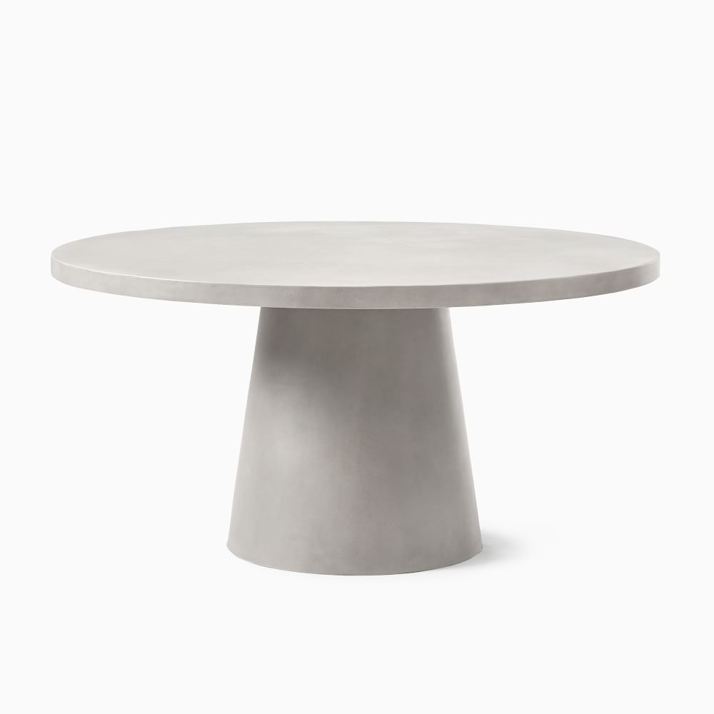 Indoor/Outdoor Concrete Pedestal Round Dining Table (32&quot;&ndash;60&quot;) | West Elm (US)