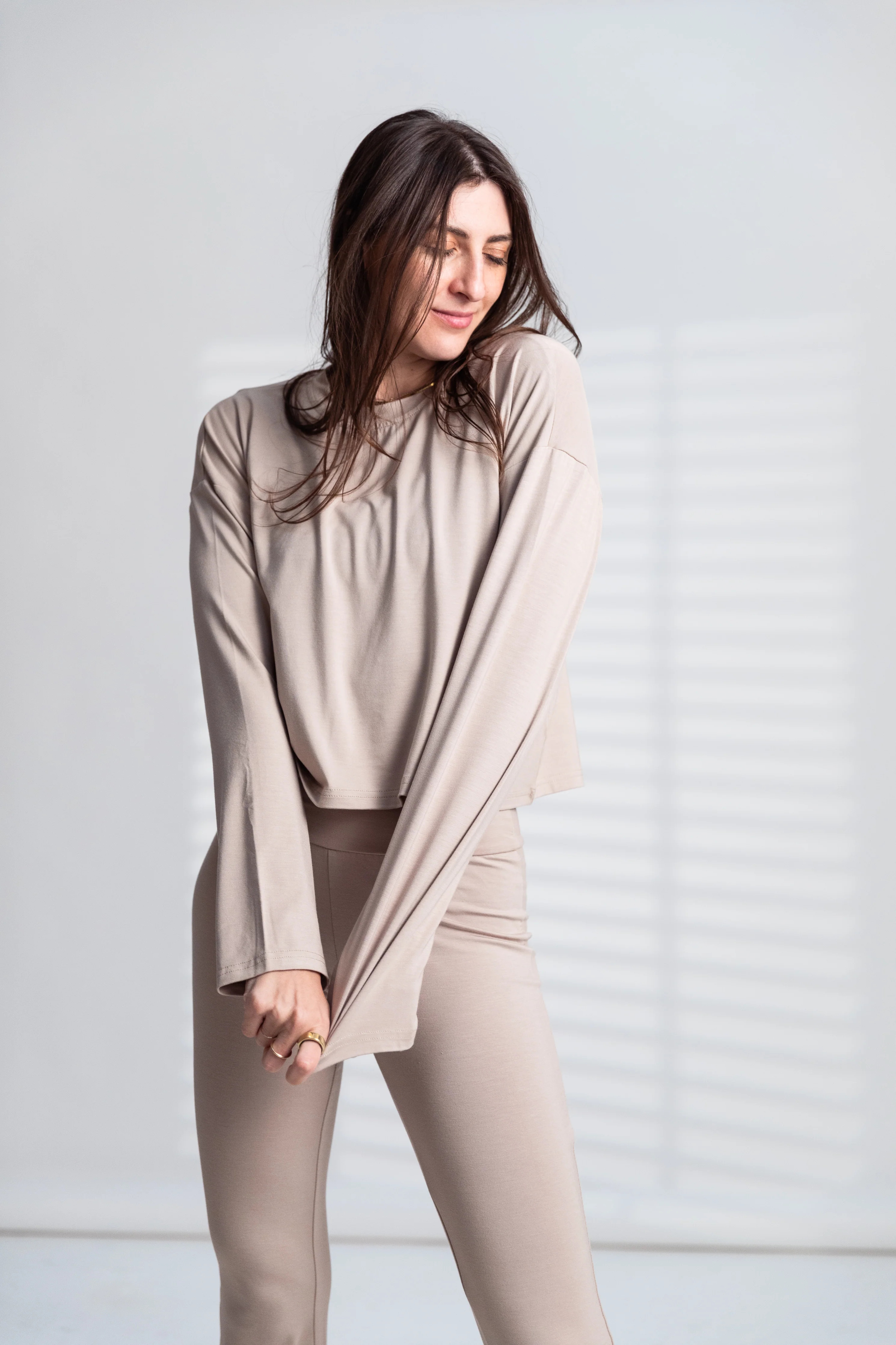 Flowy Long Sleeve in Latte | waverles