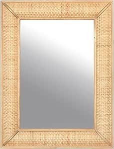 Creative Co-op EC0527 Rectangle Wall Rattan Detail, Natural Mirror | Amazon (US)
