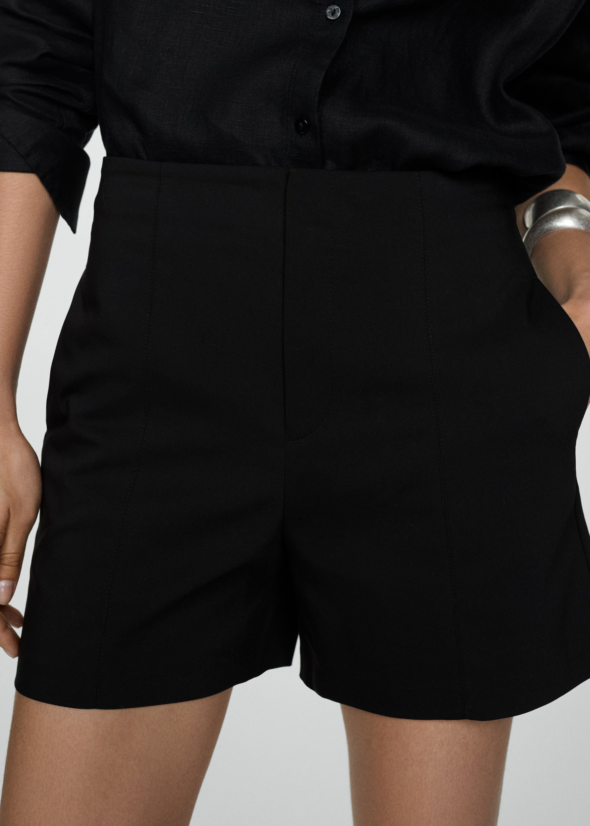 High-waist straight shorts - Woman | MANGO USA | MANGO (US)