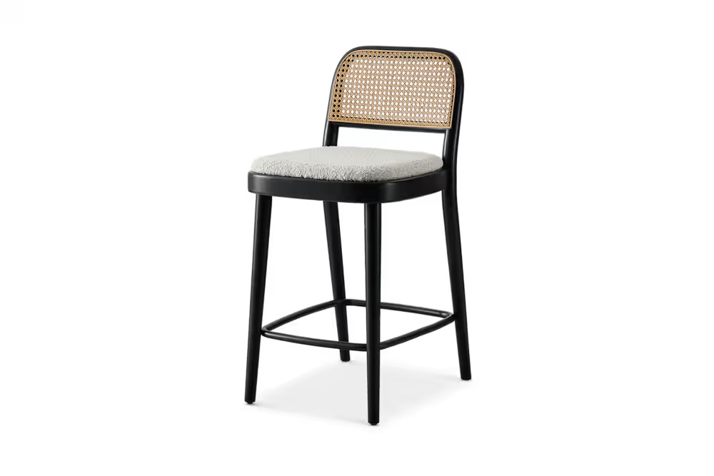 Edith Cane Counter Stool, Black | Castlery | Castlery US