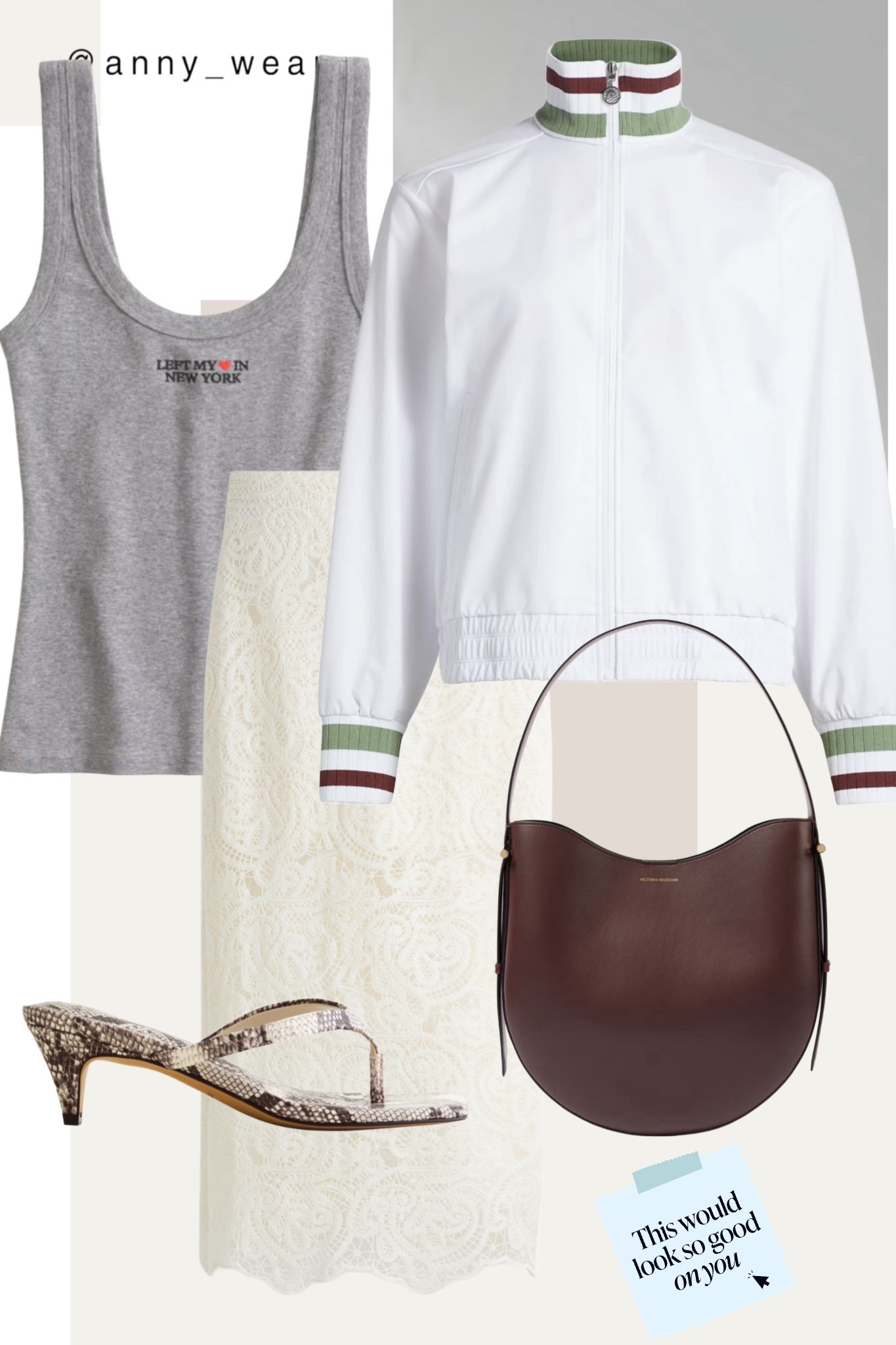 Summer outfit 

Grey top
White jacket 
Ivory midi skirt 
Snake sandals 
Burgundy bag
Grey tank top
New York City tee
Graphic Scoopneck Tank top
Graphic tee 
White Track Jacket
Lace Pencil Skirt
White lace skirt 
Kitten Heel Sandals
leather shoulder bag
summer ootd summer must haves summer outfits 2025 summer 2025 trends summer basics summer outfits womens summer outfits casual italy summer outfits casual summer outfits summer dress summer dresses 2025 summer dresses short summer dress summer vacation outfits summer tops summer wedding guest dresses summer sets summer sandals summer fridays 2025 trends summer 2025 white sandals 2025 summer date night dress summer date night outfit Mango outfits sunday brunch going out outfits photoshoot outfits dinner date outfit ssense work party outfit zara outfits paris outfit casual wardrobe europe outfits saks 5th avenue new york outfits city street styles new york city ltku over 40 capsule wardrobe popular today summer looks city outfits Abercrombie outfits casual spring outfit classy casual everyday necklace Fourth of July outfits

#LTKworkwear #LTKstyletip #LTKover40 #LTKU #LTKfindsunder50 


#LTKSaleAlert #LTKSummerEdit #LTKItBag