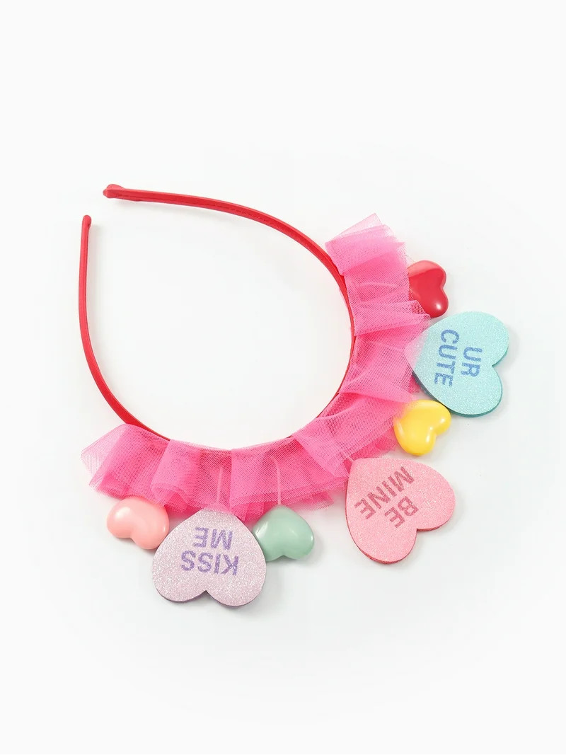 Way to Celebrate Valentine's Day Color Hearts Tinsel Headband, 1 Piece | Walmart (US)