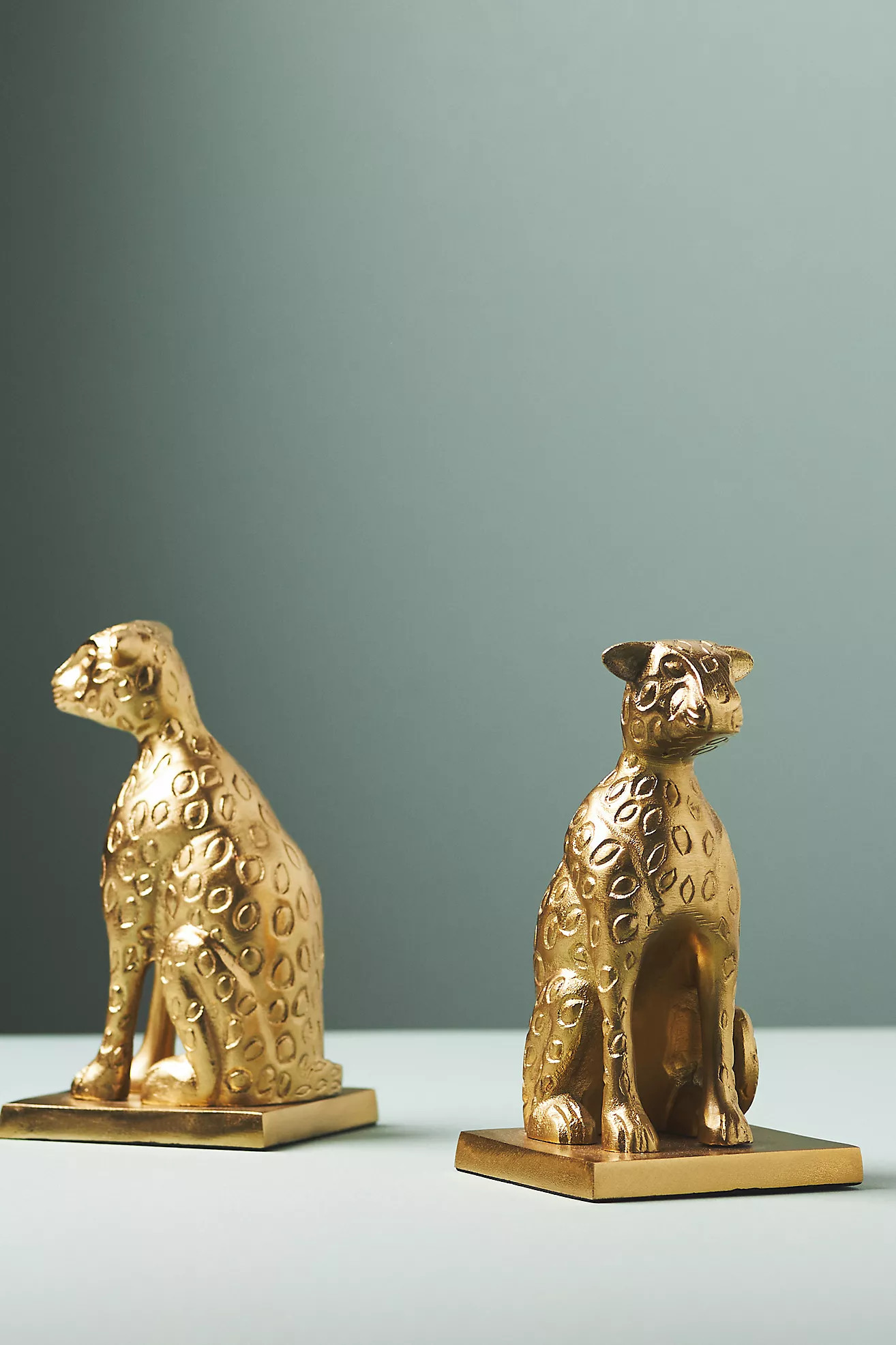 Gold Cheetah Metal Bookends | Anthropologie (US)