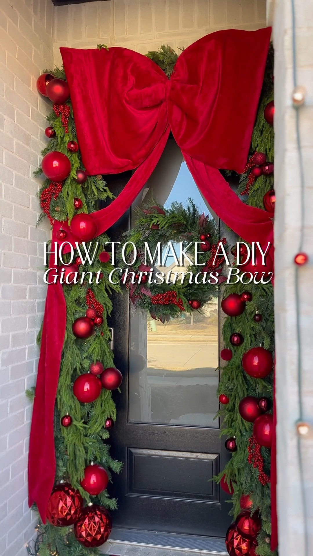 Giant diy Christmas bow for the front door!! 

#LTKSeasonal #LTKHome #LTKHoliday