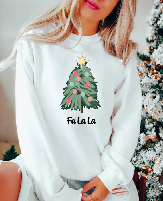 Fa La La Sweatshirt Christmas Tree Sweater Fa La La Sweater - Etsy | Etsy (US)