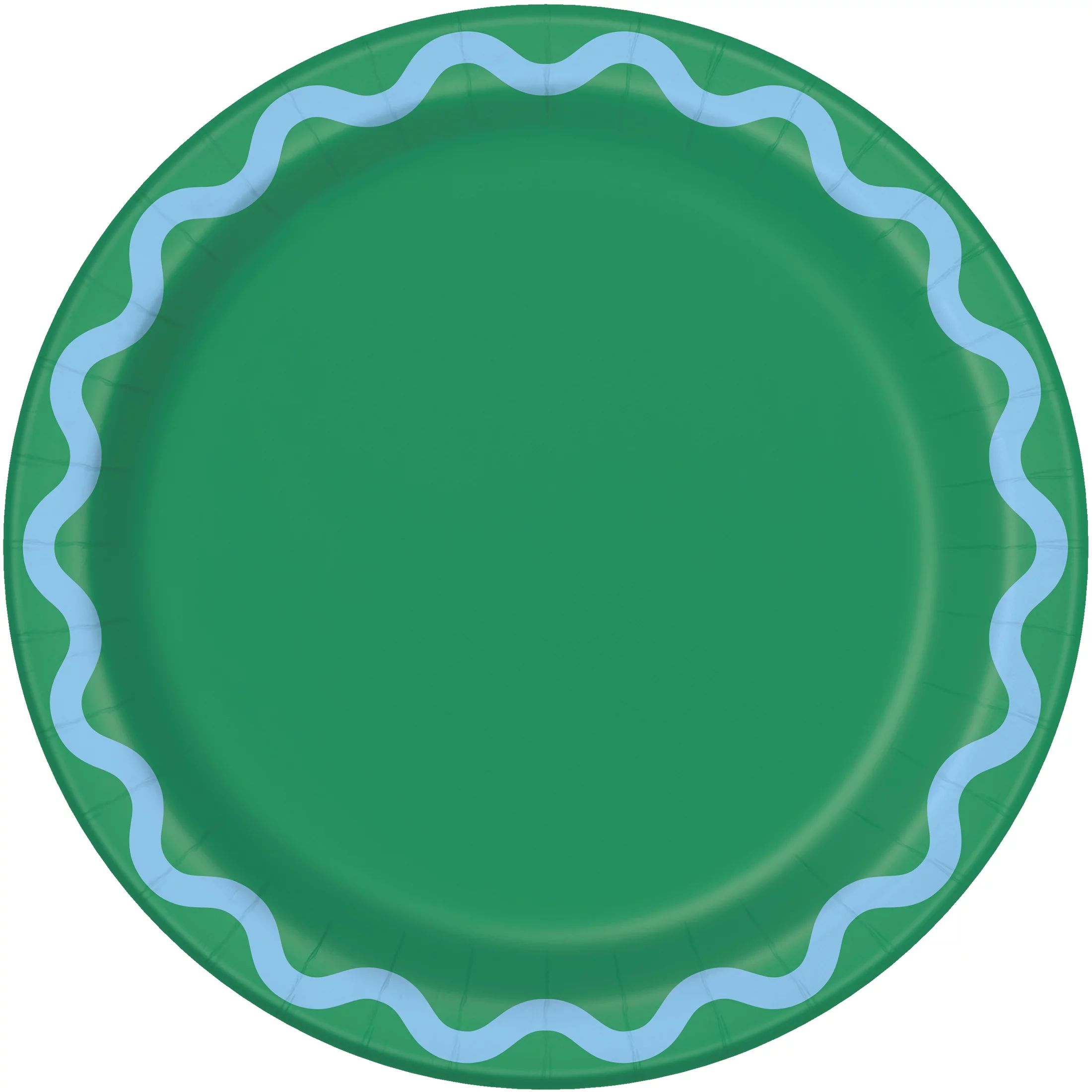 Way to Celebrate! Wavy Blue & Green Paper Dinner Plates, 9in, 10ct | Walmart (US)