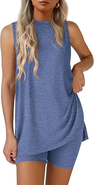 PRETTYGARDEN 2 Piece Sets for Women 2026 Summer Matching Lounge Shorts Set Resort Airport Travel ... | Amazon (US)