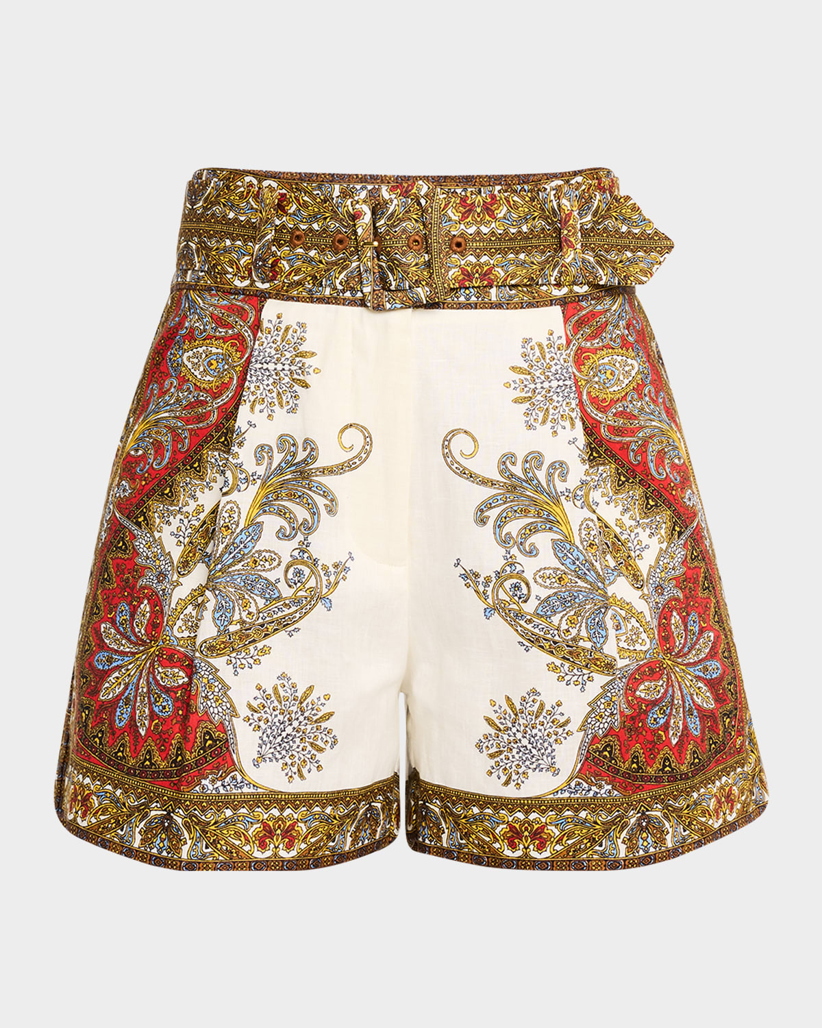 Hobbes Belted Paisley Shorts | Neiman Marcus