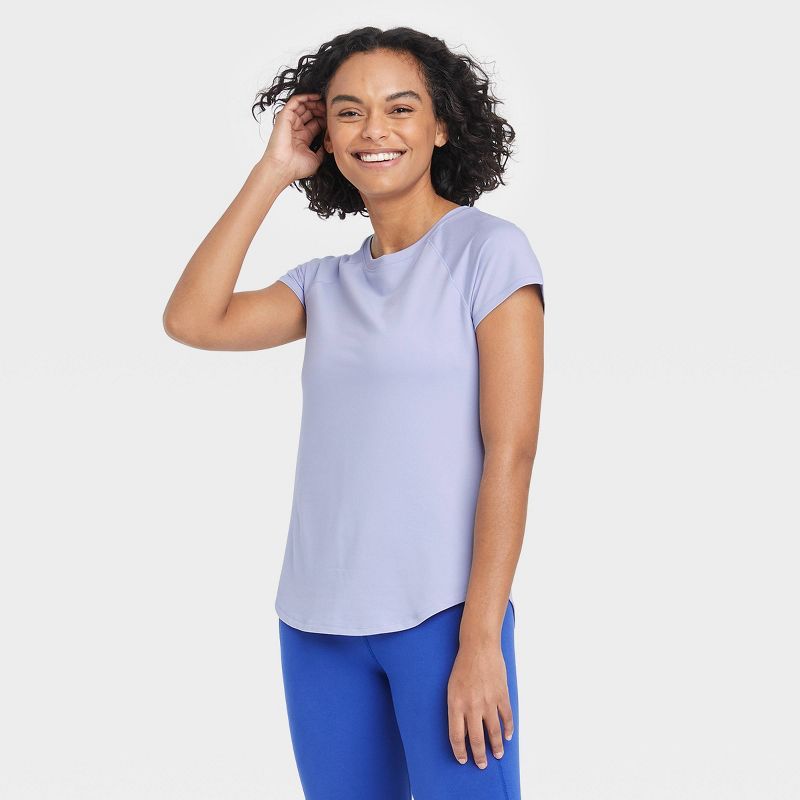 Women&#39;s Essential Crewneck Short Sleeve T-Shirt - All in Motion&#8482; Lilac Purple XS | Target
