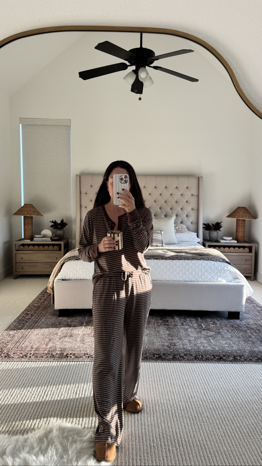 These Walmart pajamas are SO soft and cozy I ended up getting them in two colors. 🤎 The striped pajama set has that relaxed, comfy fit I love for slow fall mornings, lounging around the house, coffee mornings and cozy nights in. Such a cute affordable Walmart pajama find for fall, and the brown stripe is perfect for the season! Linking both colors I picked up along with my cozy Walmart favorites. Cozy fall slippers.

#LTKootd #LTKmorningroutine #LTKvlog