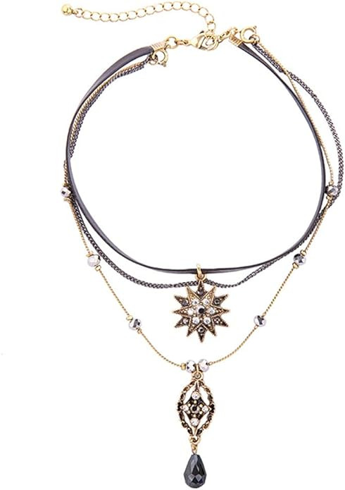 Choker Necklaces for Women, Layered Stars Pendant Necklace Jewelry | Amazon (US)