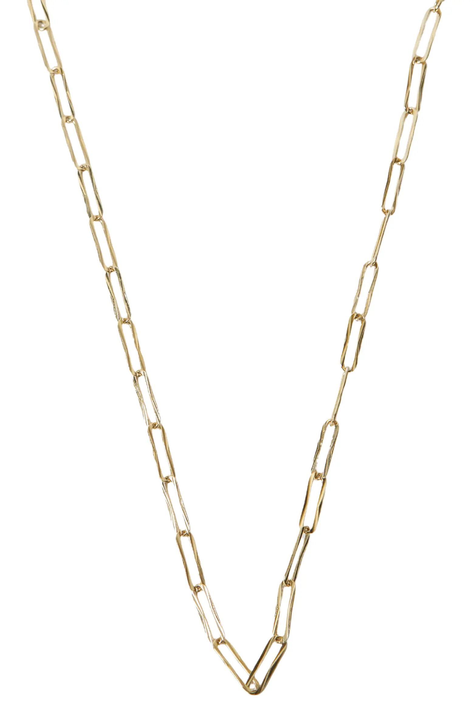 Hammered Paper Clip Chain Necklace | Nordstrom