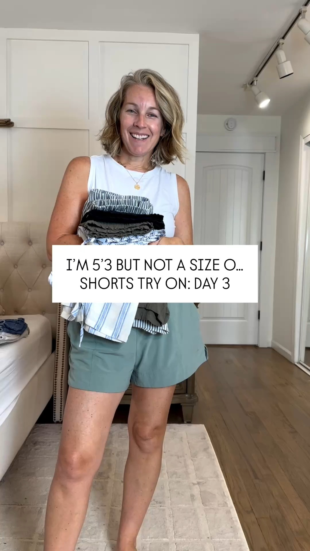 Love me some cute and comfy shorts!! 
In order of appearance and linked:
First outfit: mediums 
White button down: medium
Striped shorts: large
Black: medium but wish I had large
Green: medium but wish I had large
Shells: medium
Striped with faux drawstring: large

#LTKMidsize #LTKPetite #LTKootd