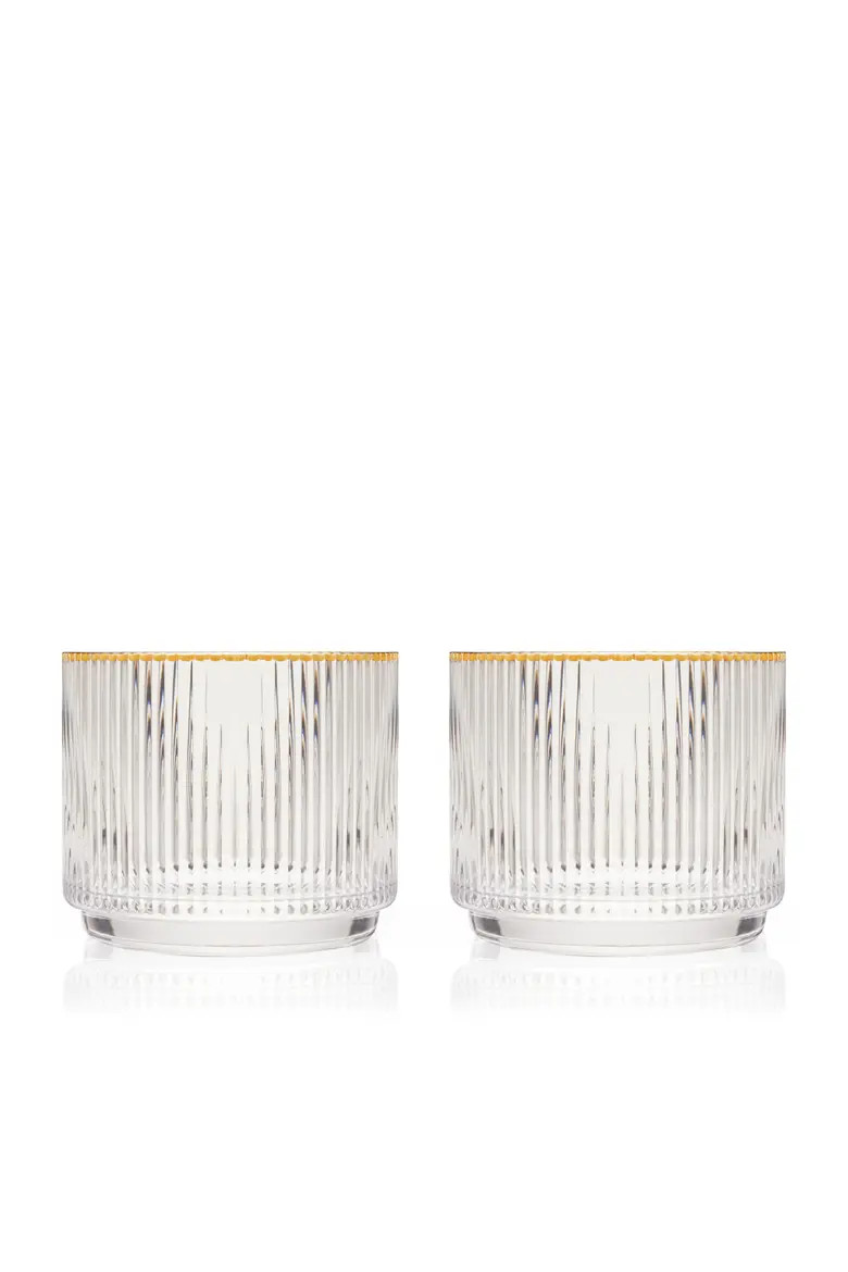 Meridian Crystal Gold Rimmed Lowball Tumblers Set of 2 | Nordstrom | Nordstrom