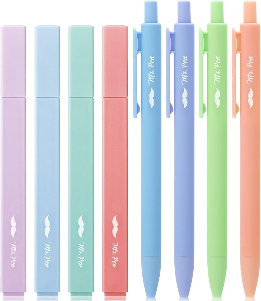 Mr. Pen- Aesthetic Highlighters and Gel Pens No Bleed, 8 Pack, Assorted Color Bible Highlighters ... | Amazon (US)