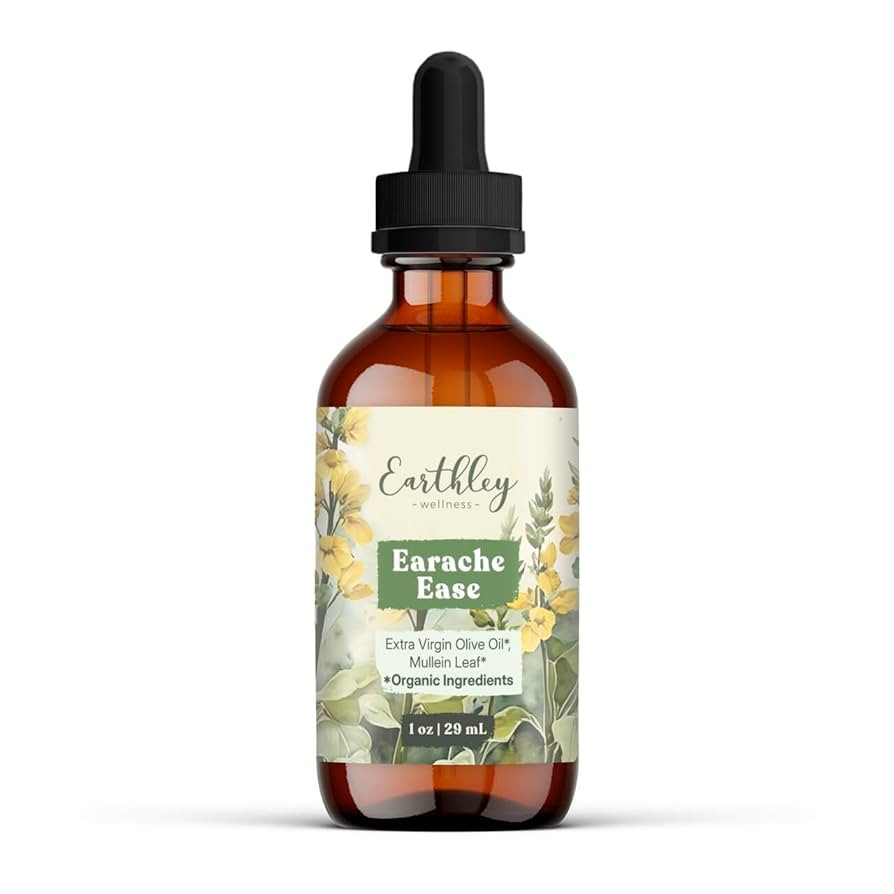 Earthley Wellness Earache Ease, Certified Organic Ingredients, Mullein Leaf and Olive Oil, Packag... | Amazon (US)