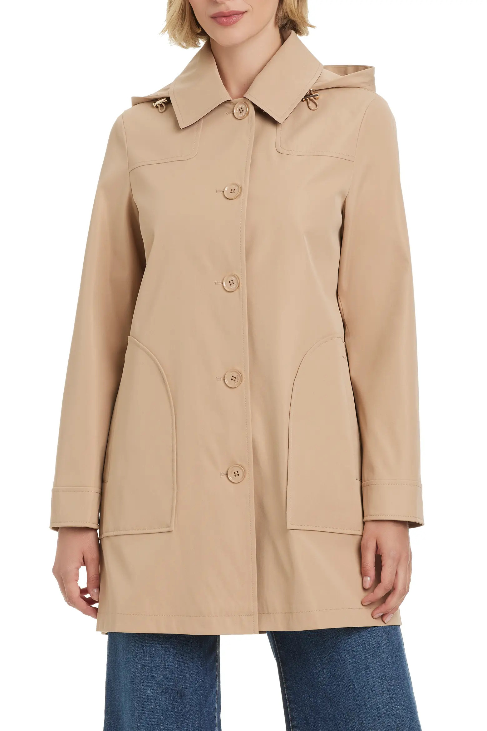 Kate Spade Water Resistant Coat with Removable Hood (Women) | Nordstrom | Nordstrom