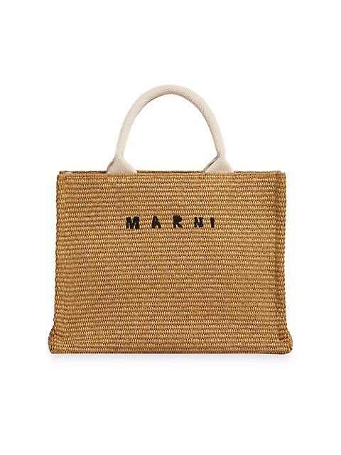 Small Basket Woven Raffia Tote | Saks Fifth Avenue