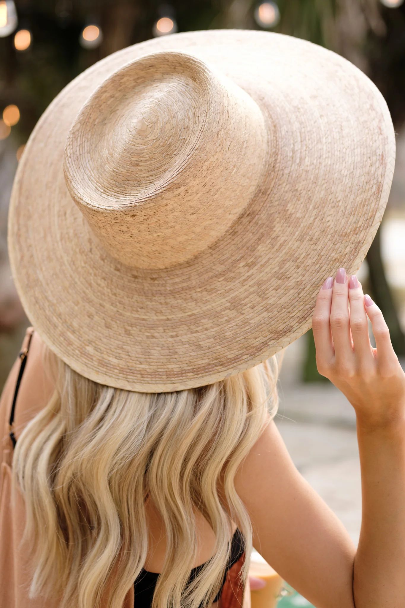 Palma Natural Wide Boater Hat | Red Dress 