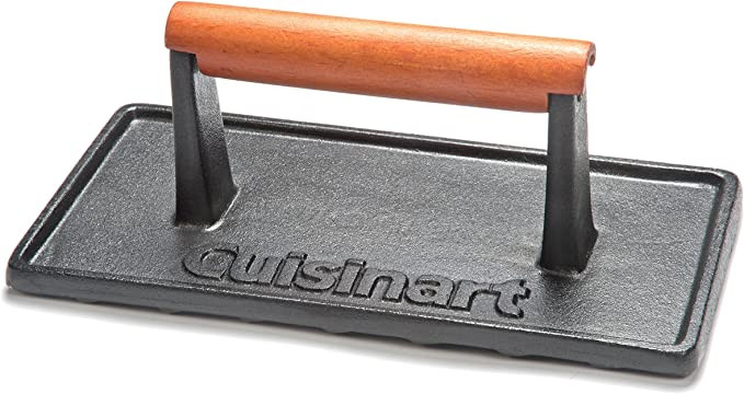 Cuisinart Cast Iron Grill Press with Wooden Handle, Heavy Duty Nonstick Rectangle Burger Press wi... | Amazon (US)