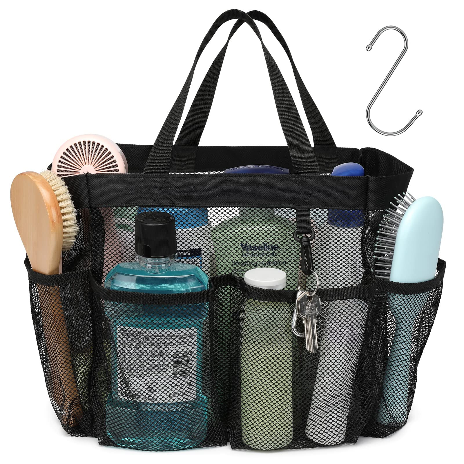 F-color Mesh Shower Caddy Portable, Upgrade Deeper 7 Pockets Shower Bag Basket Tote for College D... | Amazon (US)