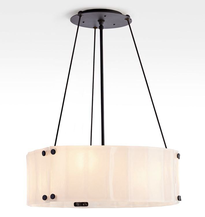 Willamette 24" Pearl White Fluted Chandelier | Rejuvenation