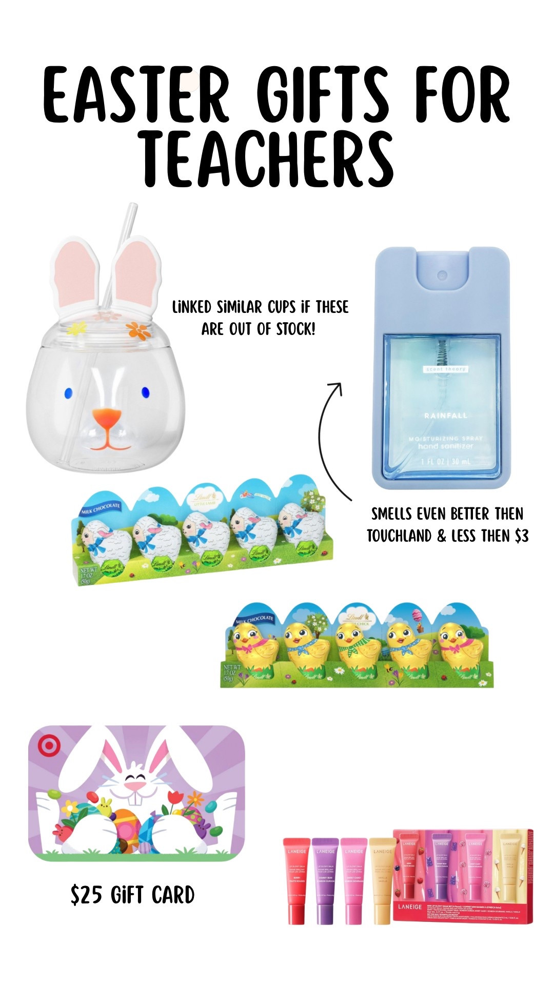 Easter gifts for our hardworking teachers! The hand sanitizers are less then $3 

#LTKKids #LTKFindsUnder50 #LTKGiftGuide