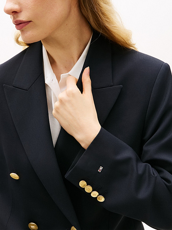 Timeless Wool Blend Relaxed Double Breasted Blazer | Tommy Hilfiger UK