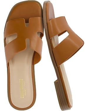 CUSHIONAIRE Voyage Cutout Strap Slides for Women, Slip On Summer Flats, Trendy Footwear, Memory F... | Amazon (US)