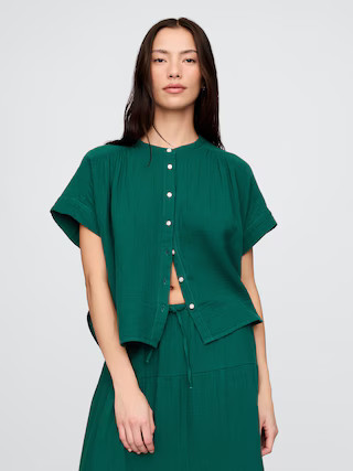 Crinkle Gauze Dolman Shirt | Gap (US)