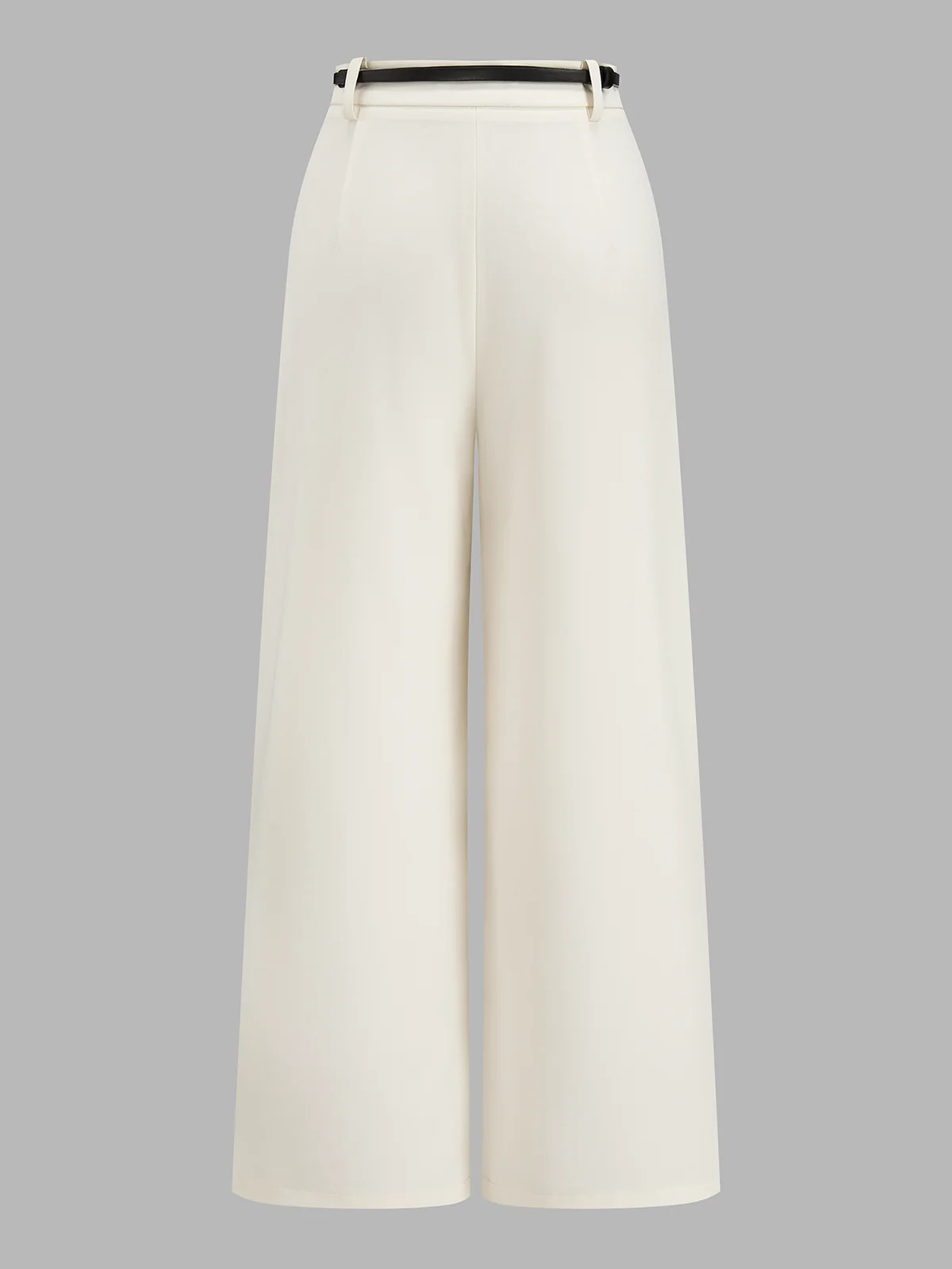 Mid Waist Belted Pleated Wide Leg Pants | Commense