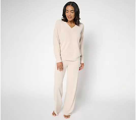 Barefoot Dreams Reg. CozyChic Ultra Lite Pullover & Wide Leg Pant Set - QVC.com | QVC