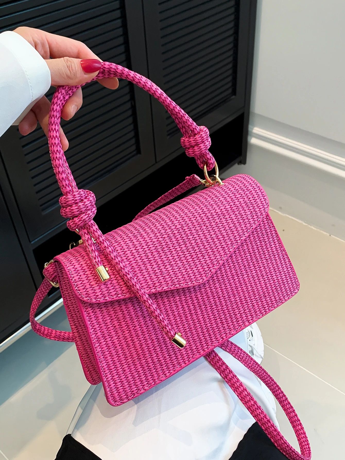 New Arrival Women's Pink Tote Handbag Shoulder Crossbody Bag | SHEIN