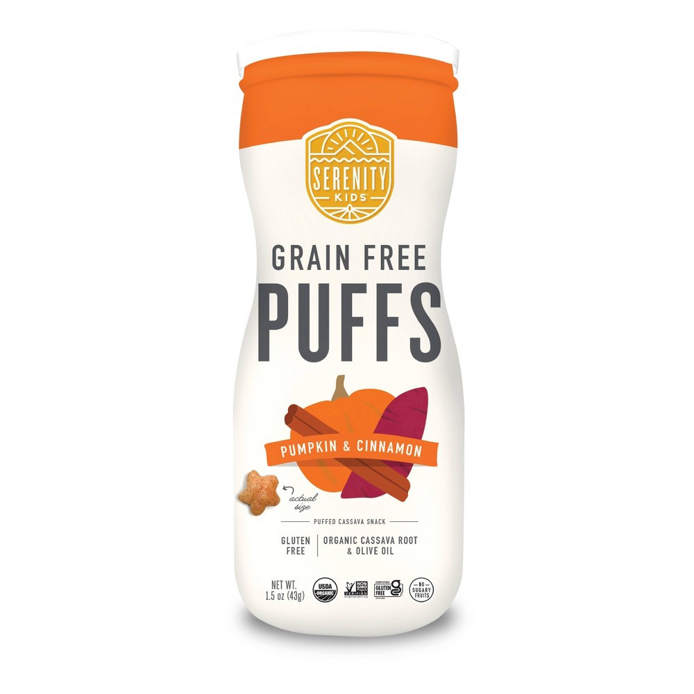 Serenity Kids Grain Free Puffs - Pumpkin & Cinnamon, Clean Label Project Purity Award Winner - 1.5oz | Target