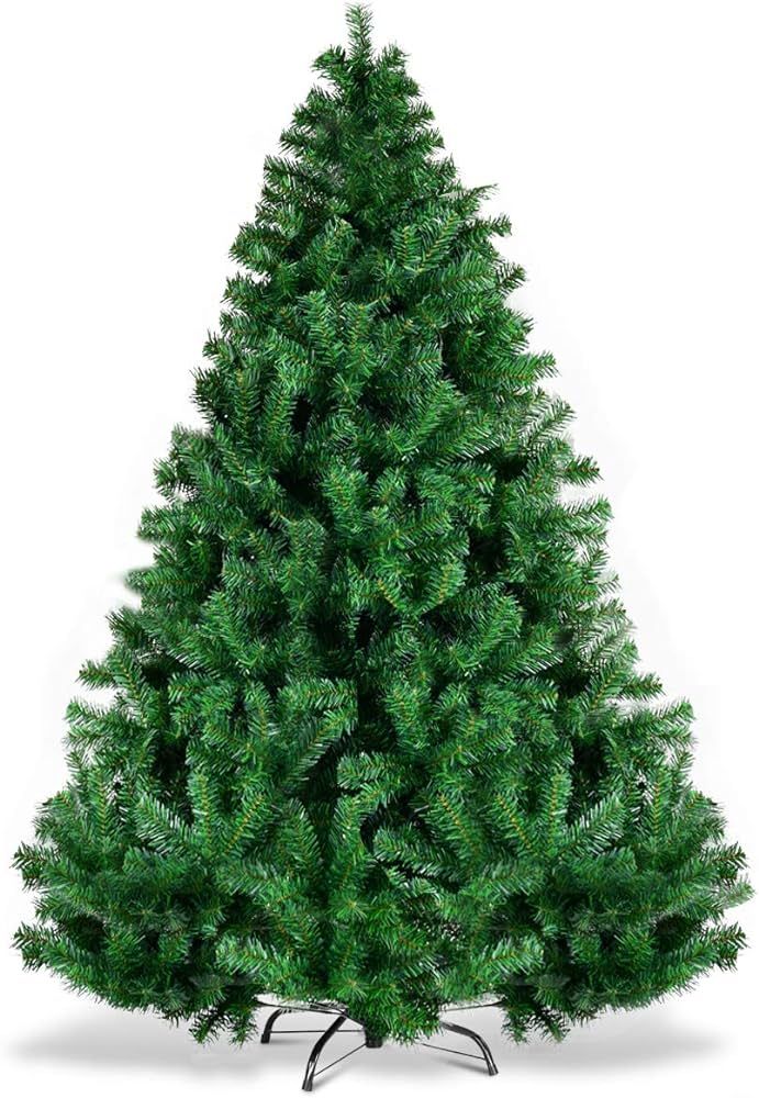 Goplus 6ft Artificial Christmas Tree, Unlit Premium Hinged Spruce Xmas Tree with Solid Metal Stan... | Amazon (US)