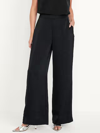 High-Waisted Satin Super Wide-Leg Pants | Old Navy (US)